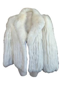 Z Saga Fox White Faux Fur Jacket, Size L
