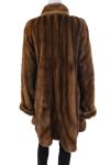 Brown Real Fur Long Sleeve Coat for Women
