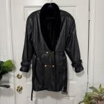 Vintage Reversible Black Mink Leather Coat XL