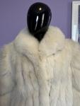 Vintage White Fox Fur Coat Jacket - Large
