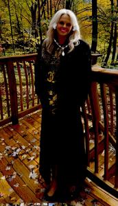 Black SagaMink Full-Length Coat, Size Large