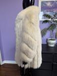 Vintage White Fox Fur Coat Jacket - Large