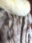 Fox Fur Coat in Blue Grey for Women, Medium