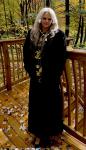 Black SagaMink Full-Length Coat, Size Large