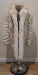 Norwegian Fox Fur Coat in Bright Blue, Size 12