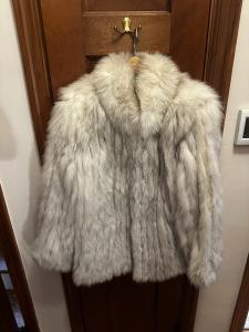 Vintage Blue Arctic Fox Fur Jacket Size S