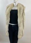 Soft Blue Fox Fur Vest Coat with Satin Lining
