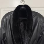 Vintage Reversible Black Mink Leather Coat XL