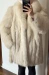 Vintage White Fox Fur Coat Jacket - Large