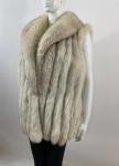 Soft Blue Fox Fur Vest Coat with Satin Lining