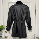 Vintage Reversible Black Mink Leather Coat XL