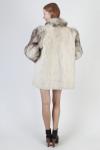 Platinum Blonde Mink Coat with Fox Stripes