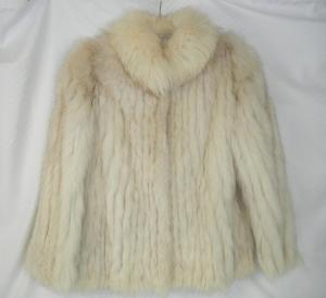 White Vintage Fox Fur Coat for Women