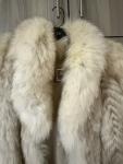 Vintage White Beige Fox Fur Coat EU 40