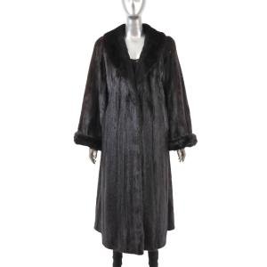 Classic Black Mink Coat - Size L