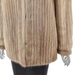 Light Brown Corded Mink Jacket - Medium Size