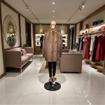 Honey Brown SAGA Mink Fur Coat, Size M/L