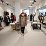 Honey Brown SAGA Mink Fur Coat, Size M/L