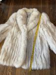 Blue Fox Fur Coat with Silver Stripes