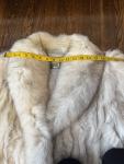 Blue Fox Fur Coat with Silver Stripes