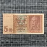 WW2 German 5 Mark Banknote - 1942 Currency