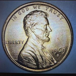 1969 S Lincoln Memorial Cent - Double Die Reverse