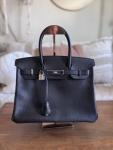 Hermes Birkin 30 Black Taurillon Clemence Bag