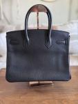 Hermes Birkin 30 Black Taurillon Clemence Bag
