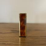 Colibri Gold Tone Slim Lighter with Tortoise Shell