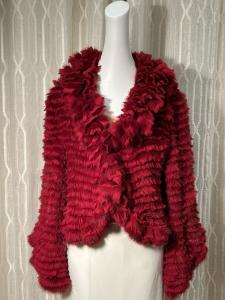 Mink & Silk Red Fur Coat, Size Medium