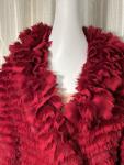 Mink & Silk Red Fur Coat, Size Medium