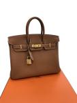 Gold Togo Leather Hermes Birkin 25 Handbag