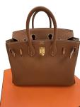Gold Togo Leather Hermes Birkin 25 Handbag