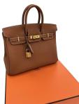 Gold Togo Leather Hermes Birkin 25 Handbag