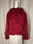 Mink & Silk Red Fur Coat, Size Medium