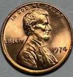 1974 No Mint Mark Penny Die Clash Errors