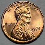 1974 No Mint Mark Penny Die Clash Errors