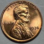 1974 No Mint Mark Penny Die Clash Errors