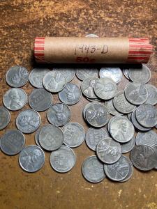 1943-D Steel Lincoln Wheat Penny Roll of 50