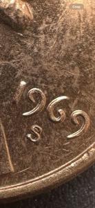 1969-S Lincoln Memorial Penny Rotated Rev Error