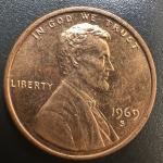 1969-S Lincoln Memorial Penny Rotated Rev Error