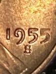 1955 S Lincoln Wheat Cent Red Doubled Die