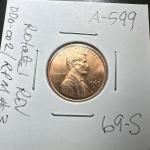 1969-S Lincoln Memorial Penny Rotated Rev Error