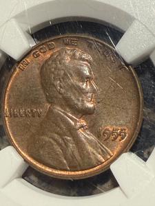 1955 DDO Double Die Lincoln Wheat Cent MS63