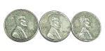 1943 Lincoln Steel Wheat Penny Set - 3 Coins
