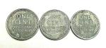 1943 Lincoln Steel Wheat Penny Set - 3 Coins