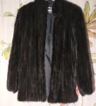 SAGAMINK Brown Mink Fur Coat for Women Size L