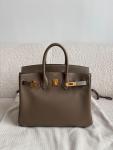 Hermes Birkin 25 Etoupe Handbag with Gold Hardware