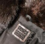 SAGAMINK Brown Mink Fur Coat for Women Size L