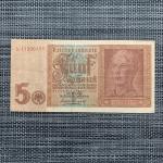 WW2 German 5 Mark Banknote 1942 Currency